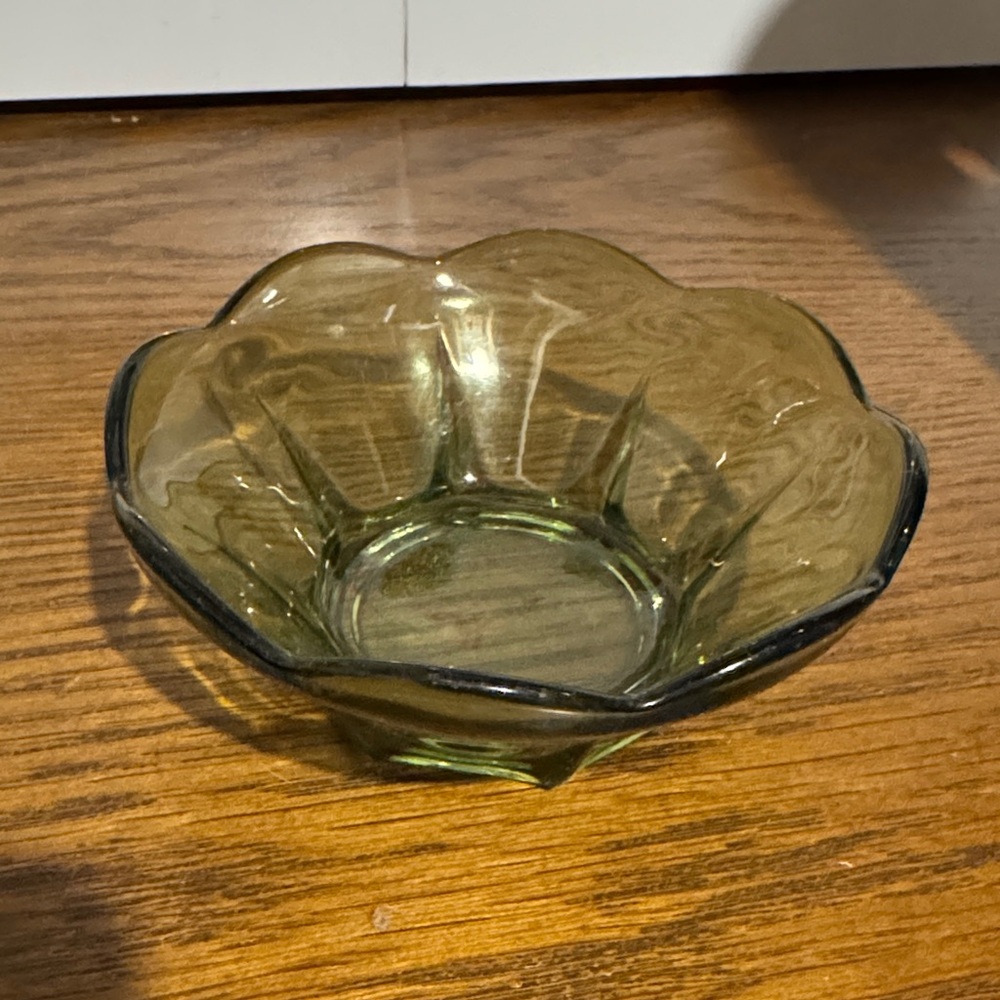Green Glass Decorative Bowl